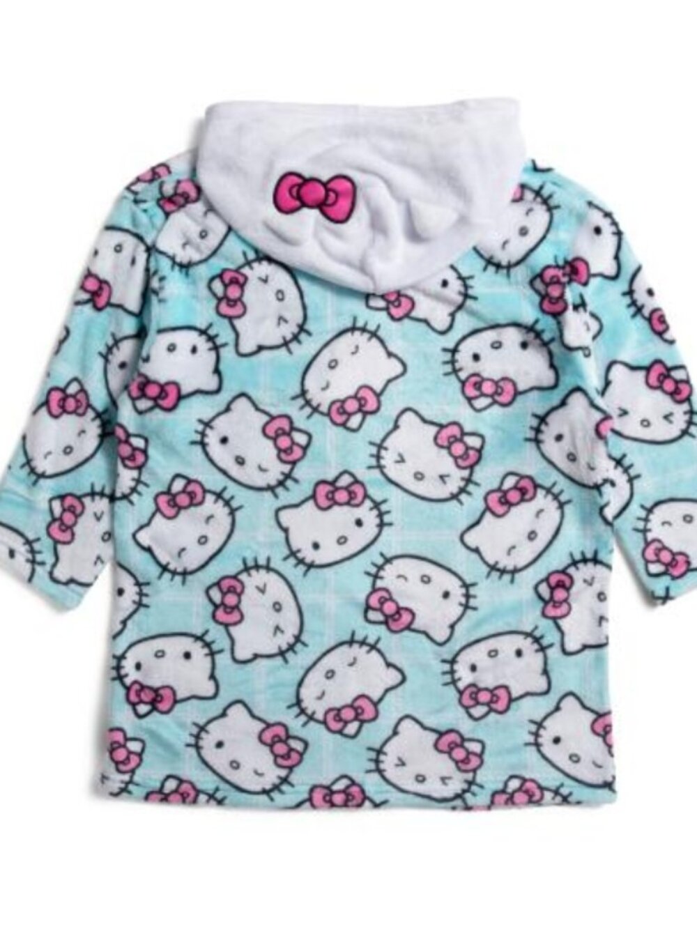 NWT HELLO KITTY Big Girls Velvet Fleece Hooded Robe Size 10